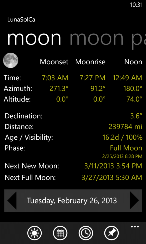 Status de la luna para la noche de hoy.