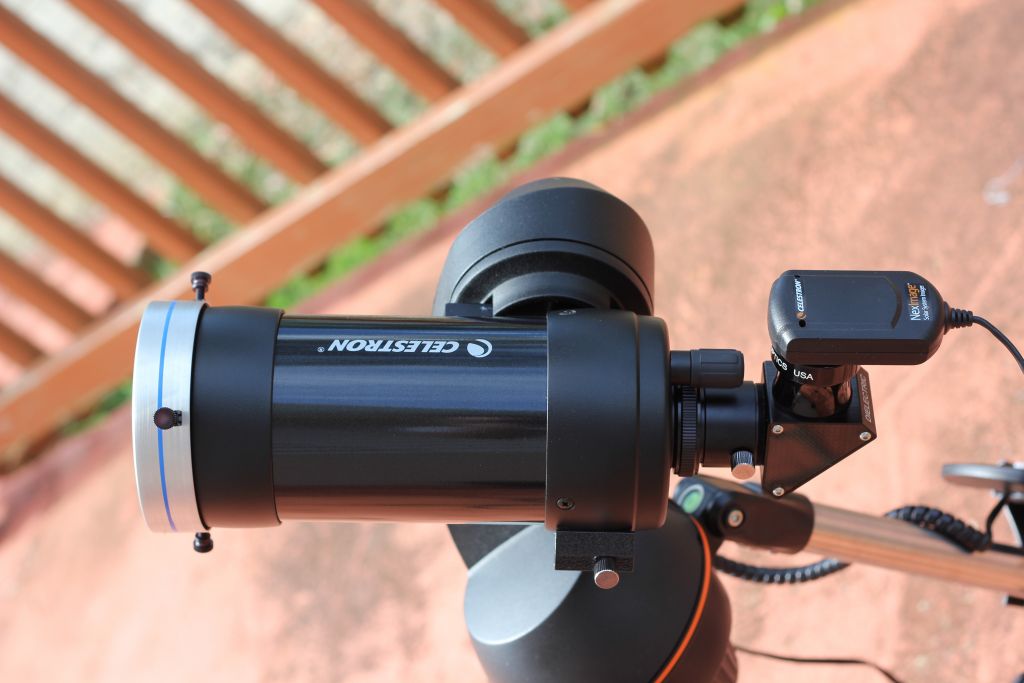 Maksutov C90 con filtro de luz blanca para fotografiar el sol.