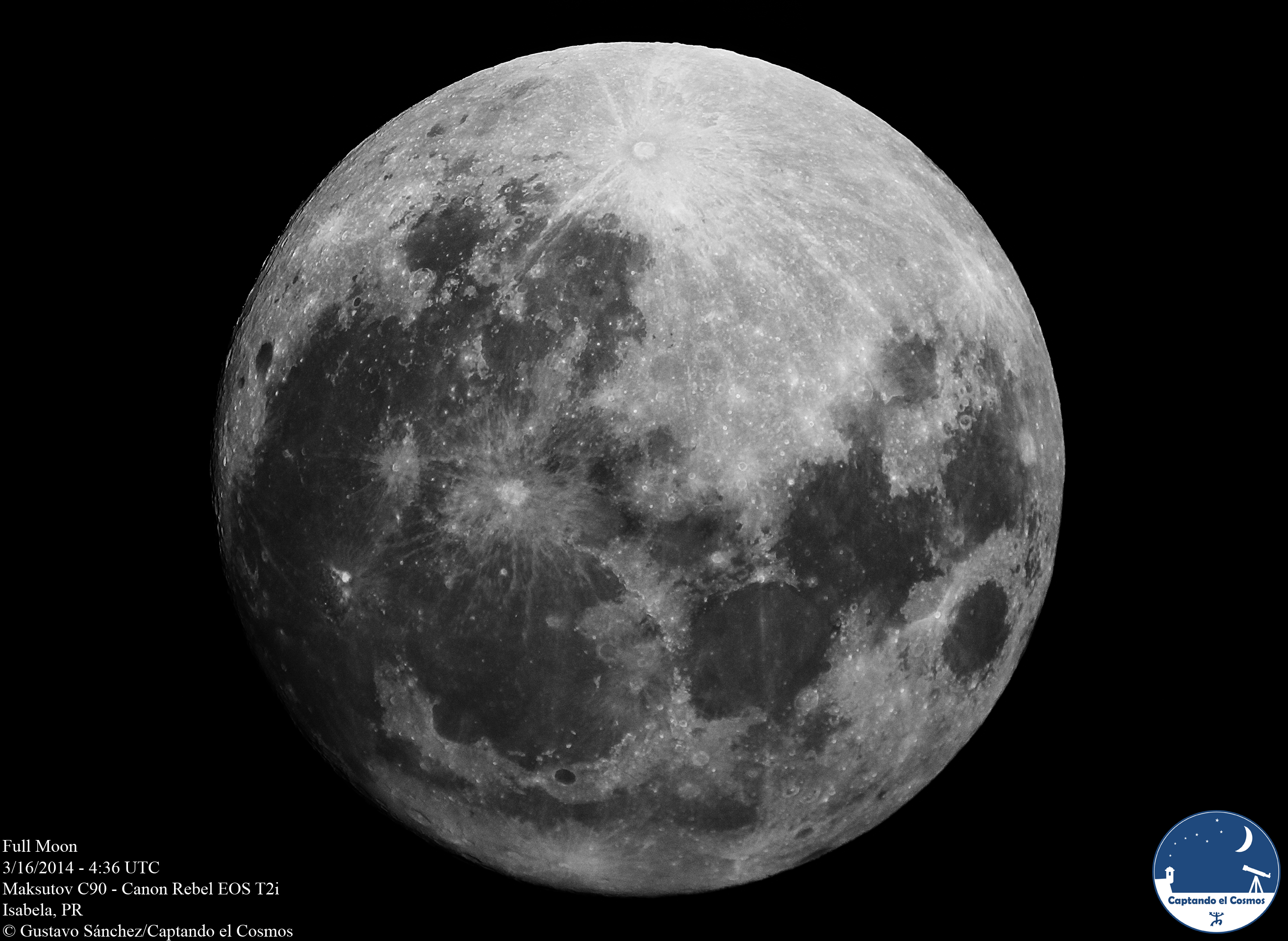 Luna llena, 16 de marzo de 2014. Crédito: Gustavo Sánchez/Captando el Cosmos