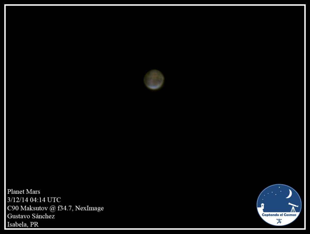 El planeta Marte. Crédito: Gustavo Sánchez/Captando el Cosmos