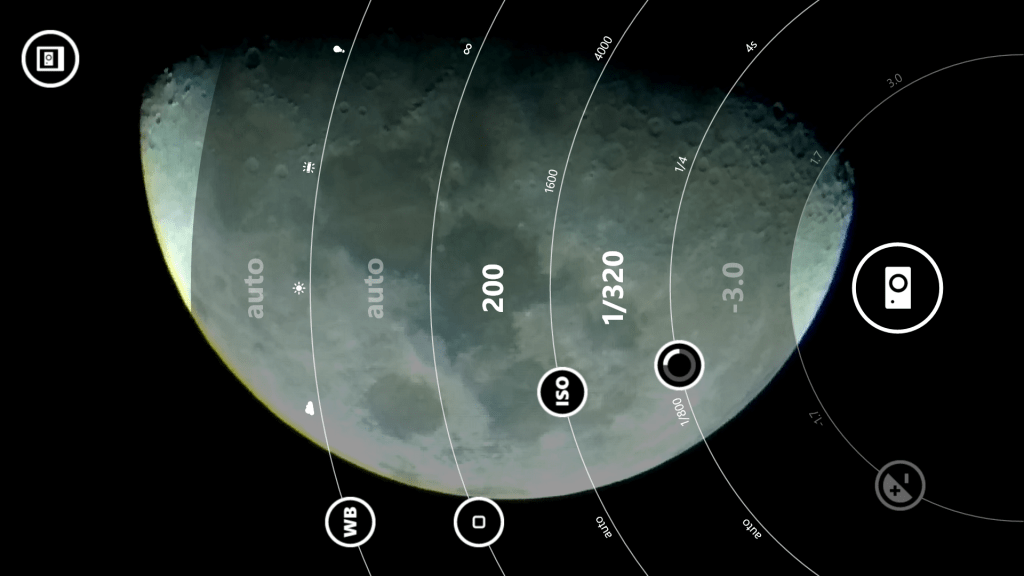 Opciones de captura de imágenes en el Lumia 1520.