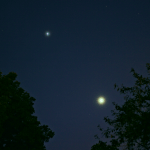 Júpiter y Venus en el cielo vespertino de Isabela. Crédito: Gustavo Sánchez/Captando el Cosmos