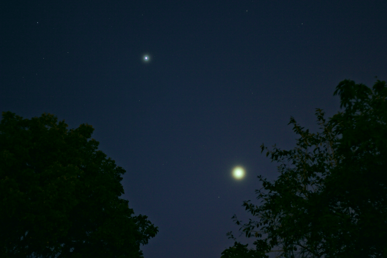Júpiter y Venus en el cielo vespertino de Isabela. Crédito: Gustavo Sánchez/Captando el Cosmos