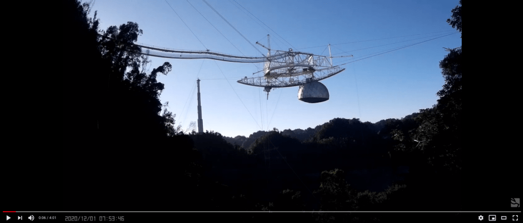 Vídeo del colapso del Observatorio de Arecibo