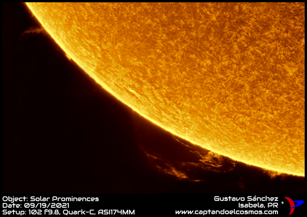 Gran Prominencia Solar 19-septiembre-2021
