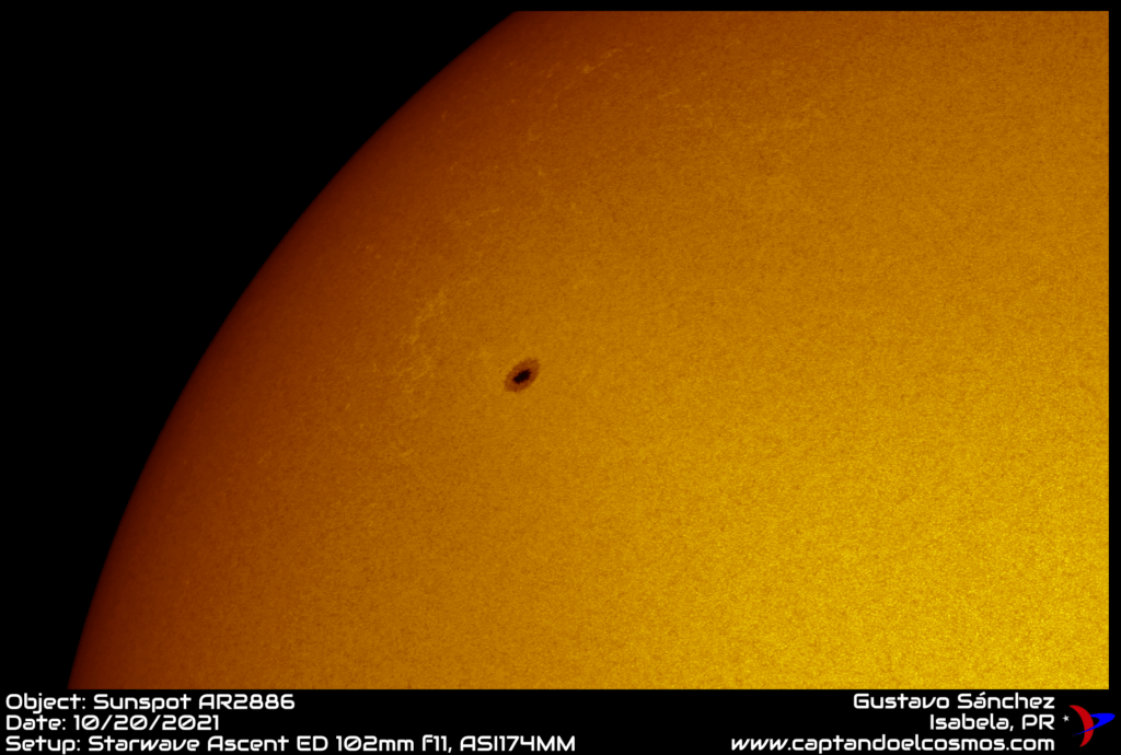Mancha Solar AR2886 – 20 octubre 2021