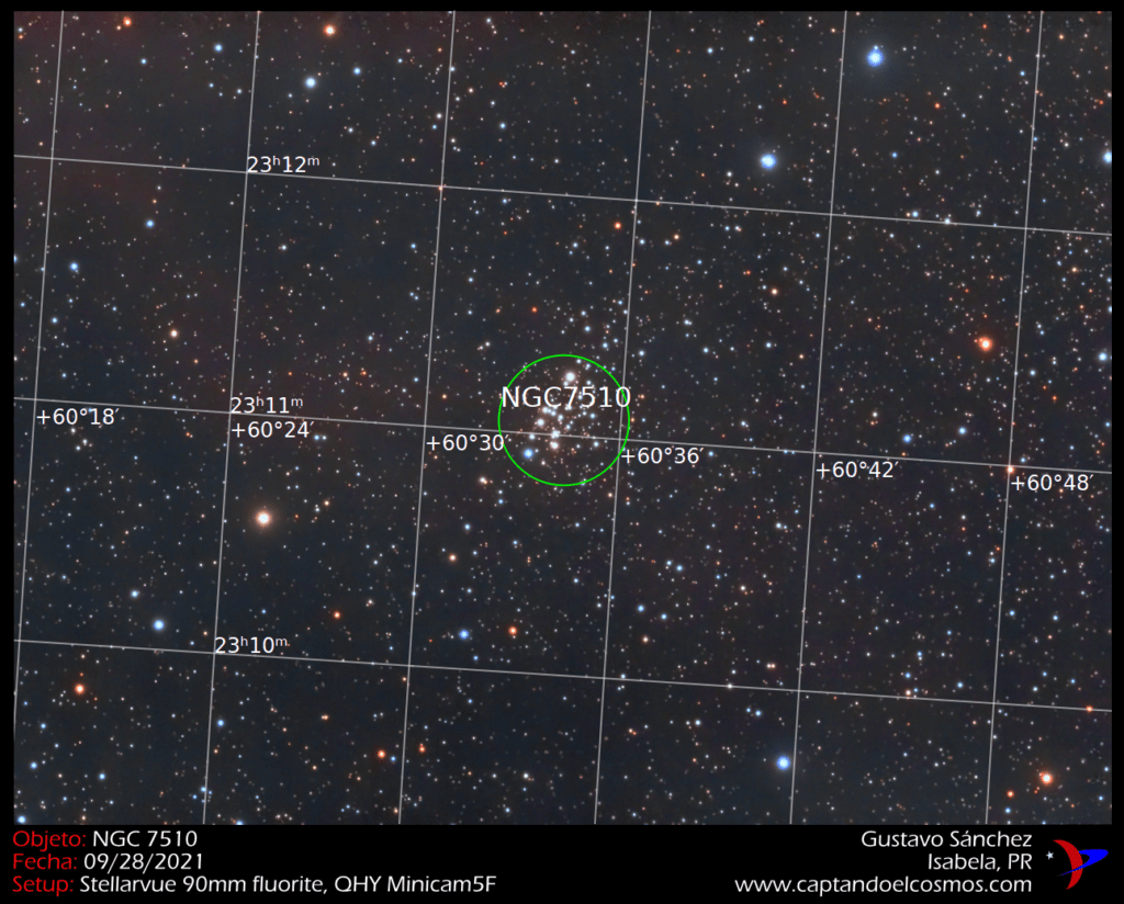 NGC 7510 – Reprocesado con BlurXterminator y NoiseXterminator
