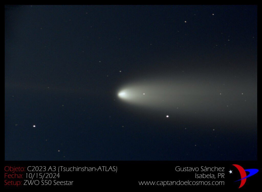 Primera foto con el ZWO S50 Seestar: Cometa C2023 A3 (Tsuchinshan-ATLAS)