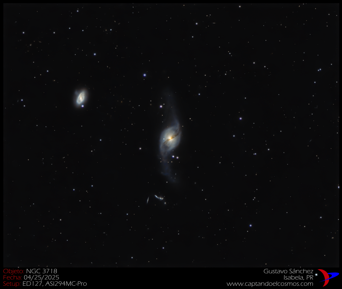 NGC 3718. Credito: Gustavo Sánchez.