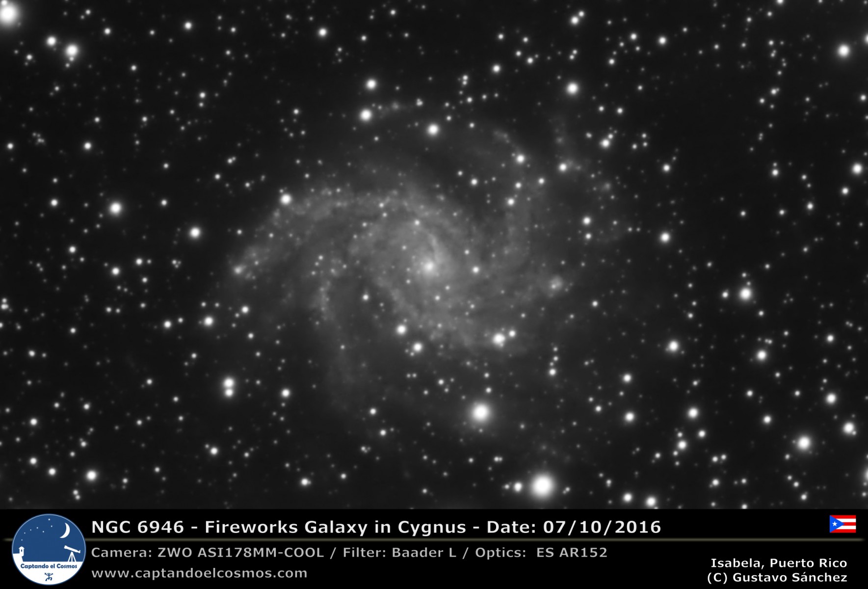 NGC 6946 - Galaxia de los Fuegos Artificiales. Crédito: Gustavo Sánchez