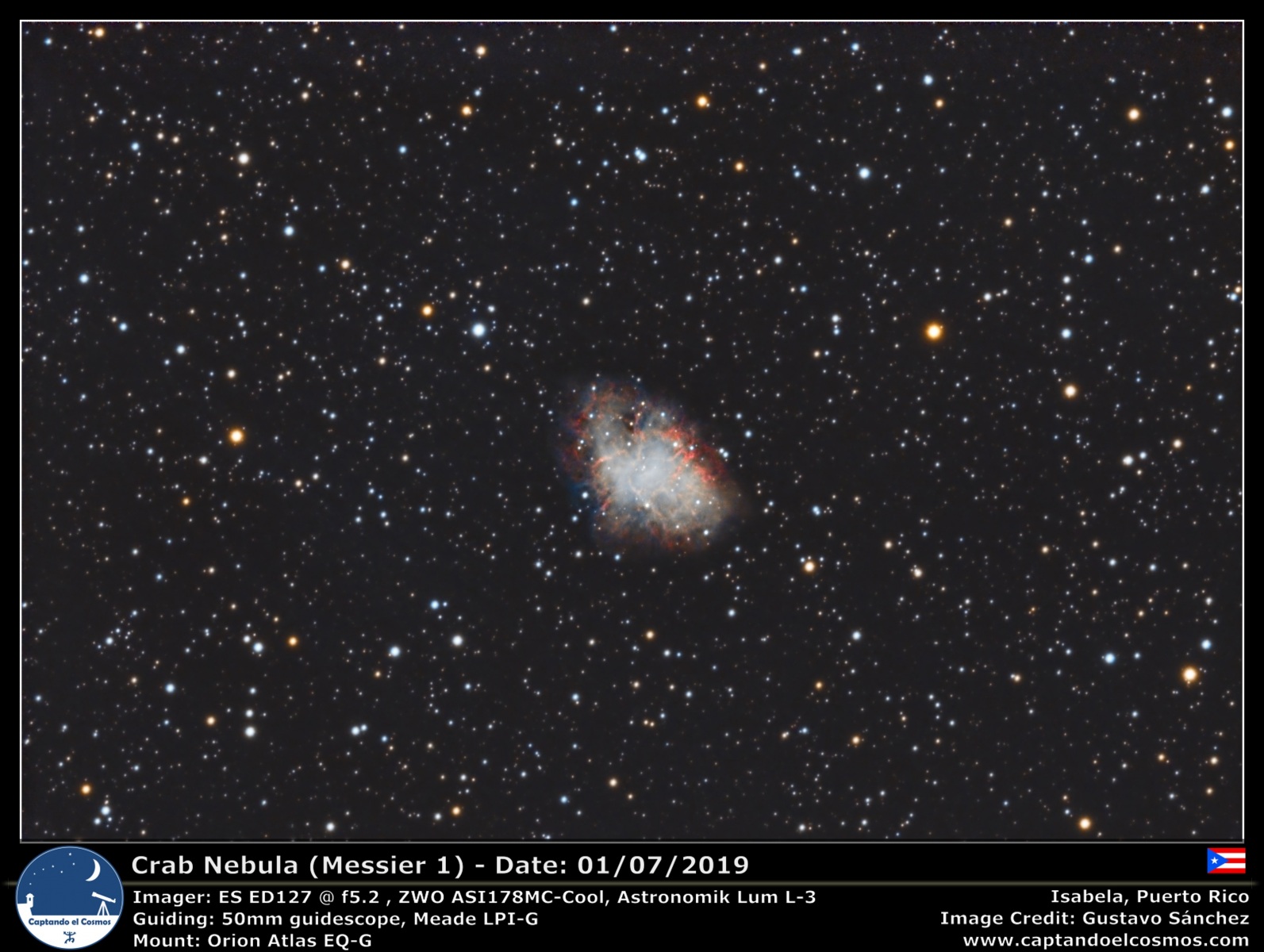 Messier 1. Crédito: Gustavo Sánchez