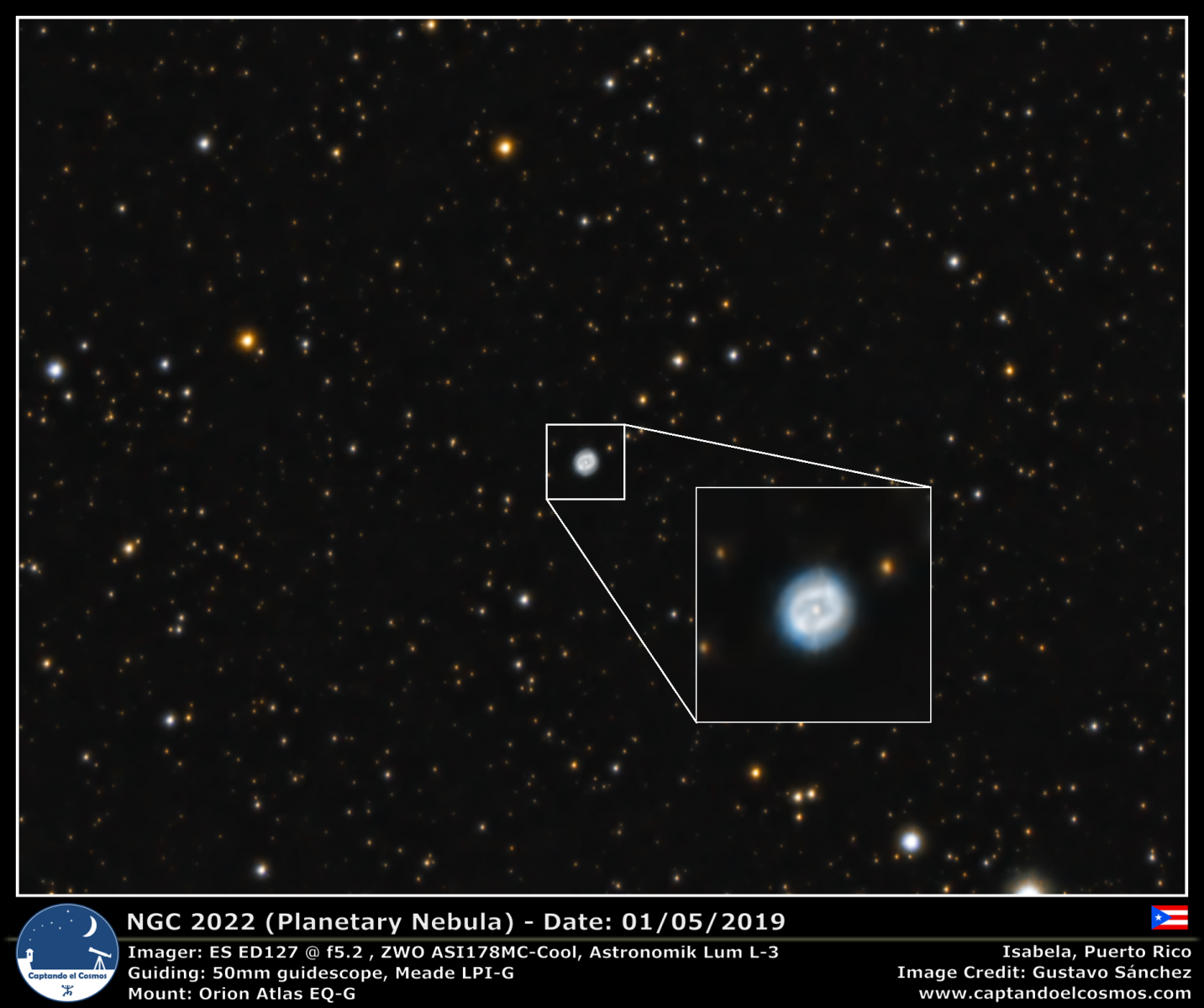 NGC 2022. Crédito: Gustavo Sánchez.