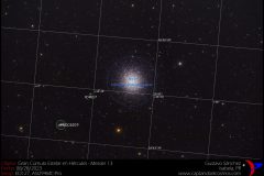 Messier 13, versión anotada. Crédito: Gustavo Sánchez.