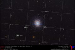 Messier 13, versión anotada. Crédito: Gustavo Sánchez.