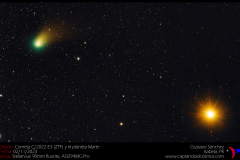 Cometa C/2022 E3 (ZTF) y el planeta Marte. Crédito: Gustavo Sánchez