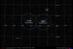 Cúmulo Doble en Perseo (versión anotada). Crédito: Gustavo Sánchez