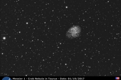 Nebulosa de Cangrejo (Messier 1). Crédito: Gustavo Sánchez.