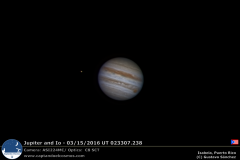 Júpiter y su luna más cercana, Io. Crédito: Gustavo Sánchez