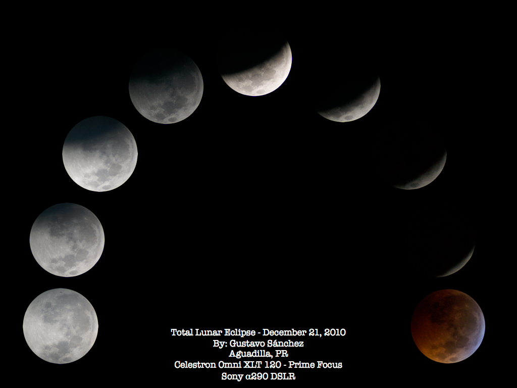 Eclipse Lunar 21 diciembre 2010. Crédito: Gustavo Sánchez/Captando el Cosmos