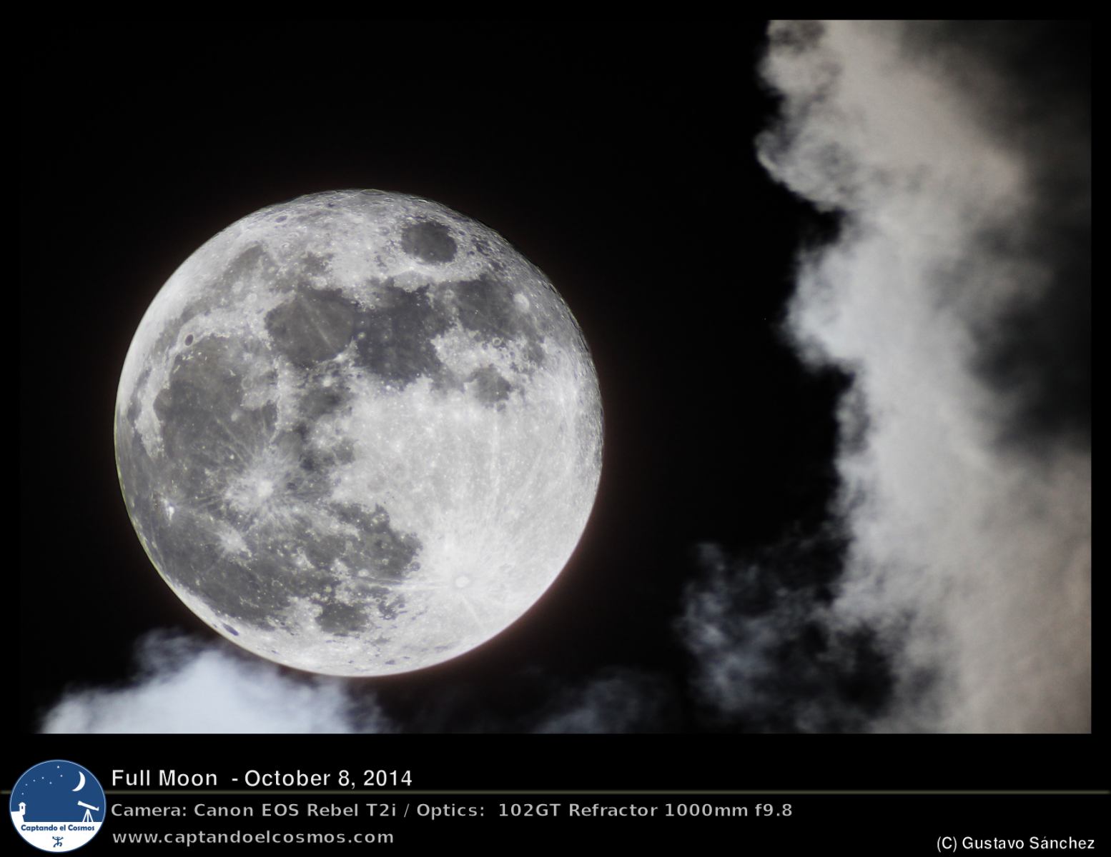 Luna llena del 8 de octubre de 2014. Crédito: Gustavo Sánchez/Captando el Cosmos