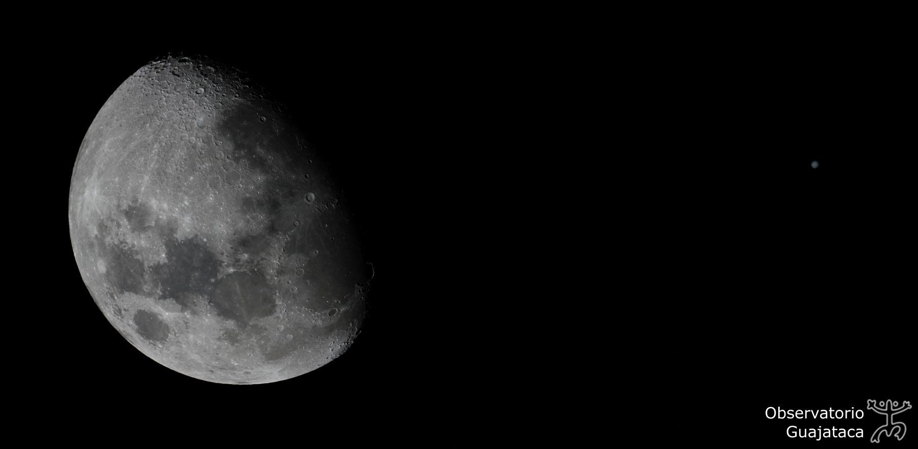 Conjunción de Júpiter y la Luna. Crédito: Gustavo Sánchez/Captando el Cosmos