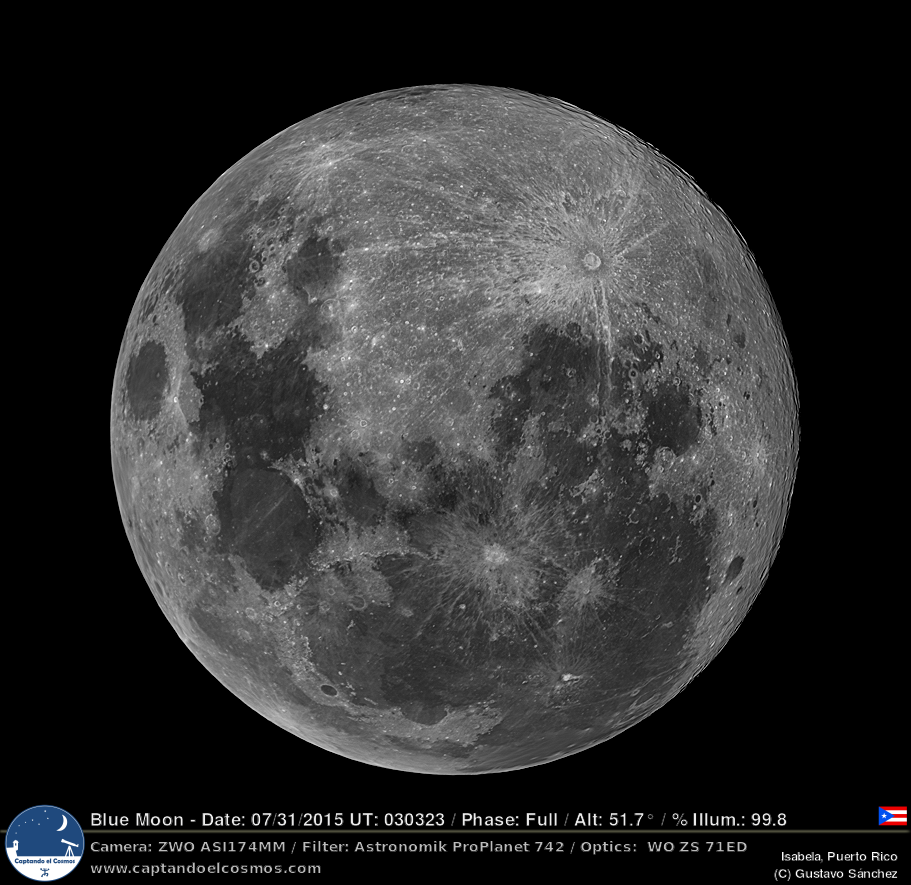Luna Azul 30-31 julio 2015. Crédito: Gustavo Sánchez/Captando el Cosmos