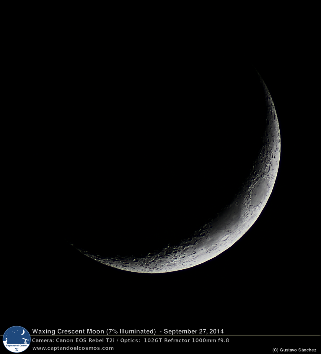 Luna Creciente desde Isabela, PR. Crédito: Gustavo Sánchez/Captando el Cosmos.