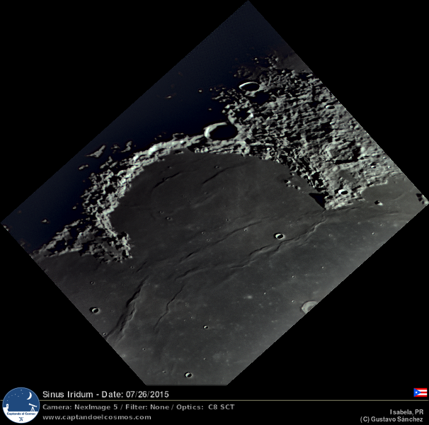 Sinus Iridum (Bahía de Arcoiris). Crédito: Gustavo Sánchez/Captando el Cosmos.