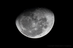 Luna en cuarto menguante, tomada el 2 de enero de 2013.