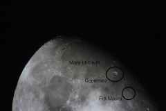 Objetivos de la observación (región norte de la luna).