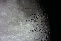 Objetivos de la observación (región sur de la luna).