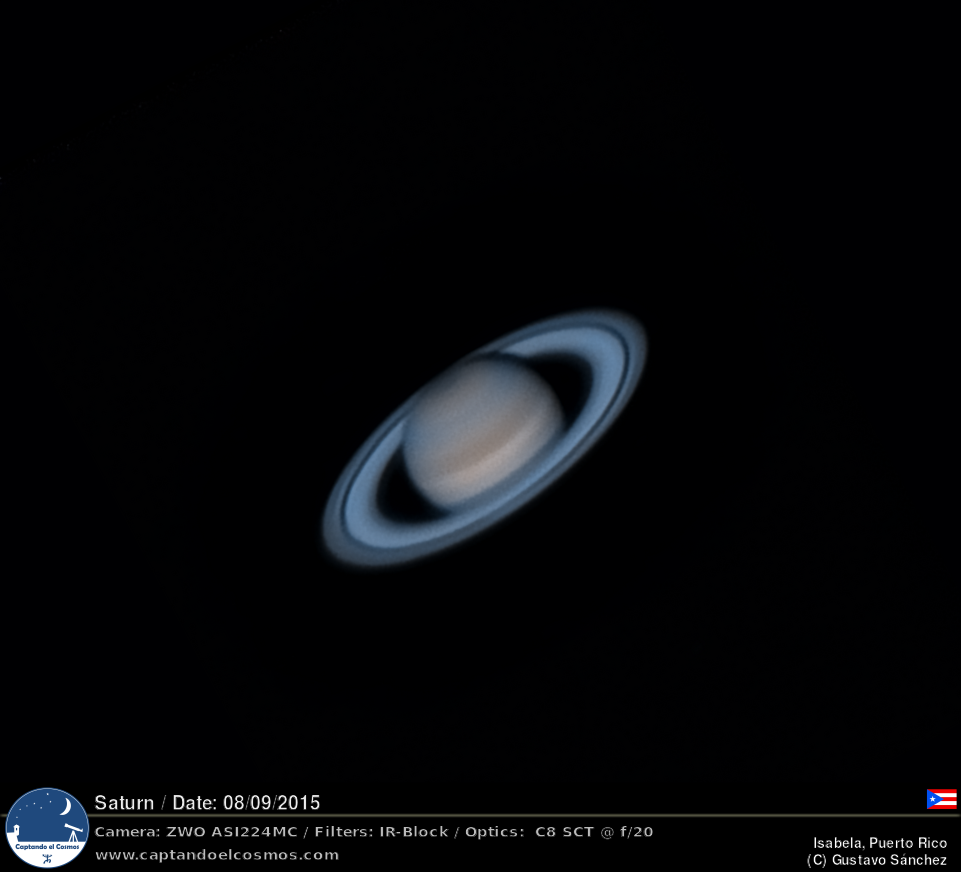 Saturno, Drizzle 1.5x. Crédito: Gustavo Sánchez/Captando el Cosmos.