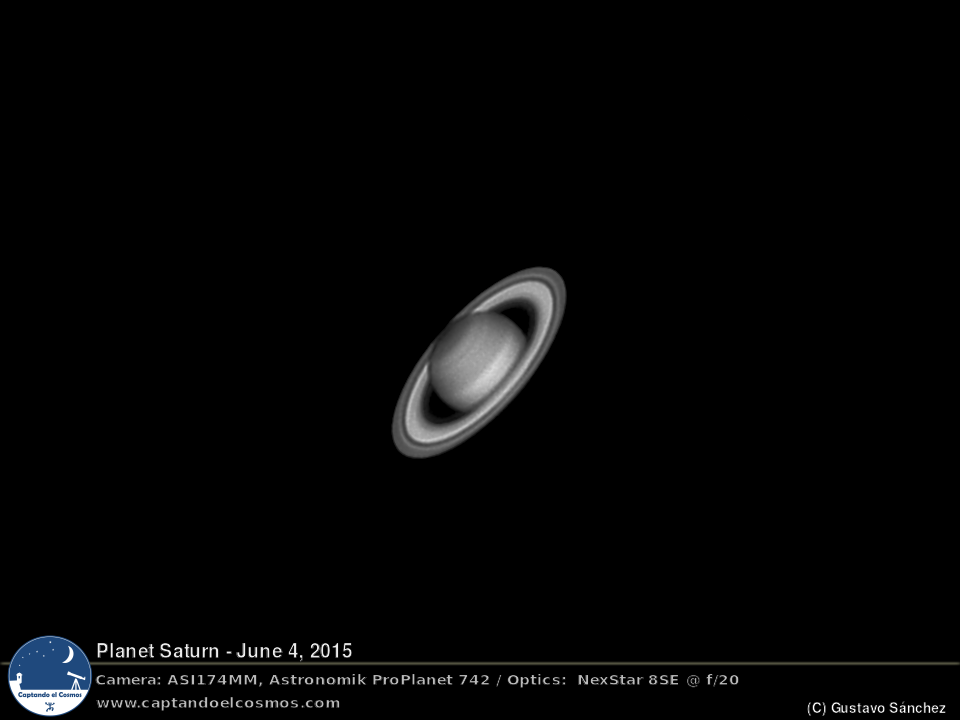Planeta Saturno, 4 de junio de 2015. Crédito: Gustavo Sánchez/Captando el Cosmos