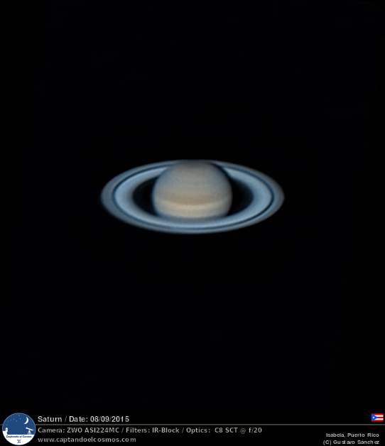 Saturno, imagen original. Crédito: Gustavo Sánchez/Captando el Cosmos.