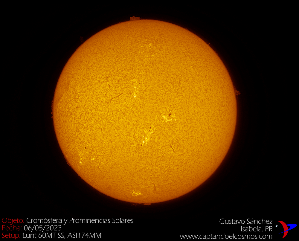 El sol en hidrógeno alfa, 6-junio-2023