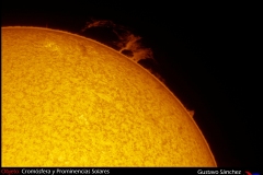 Enorme prominencia en el sol. Crédito: Gustavo Sánchez/Captando el Cosmos
