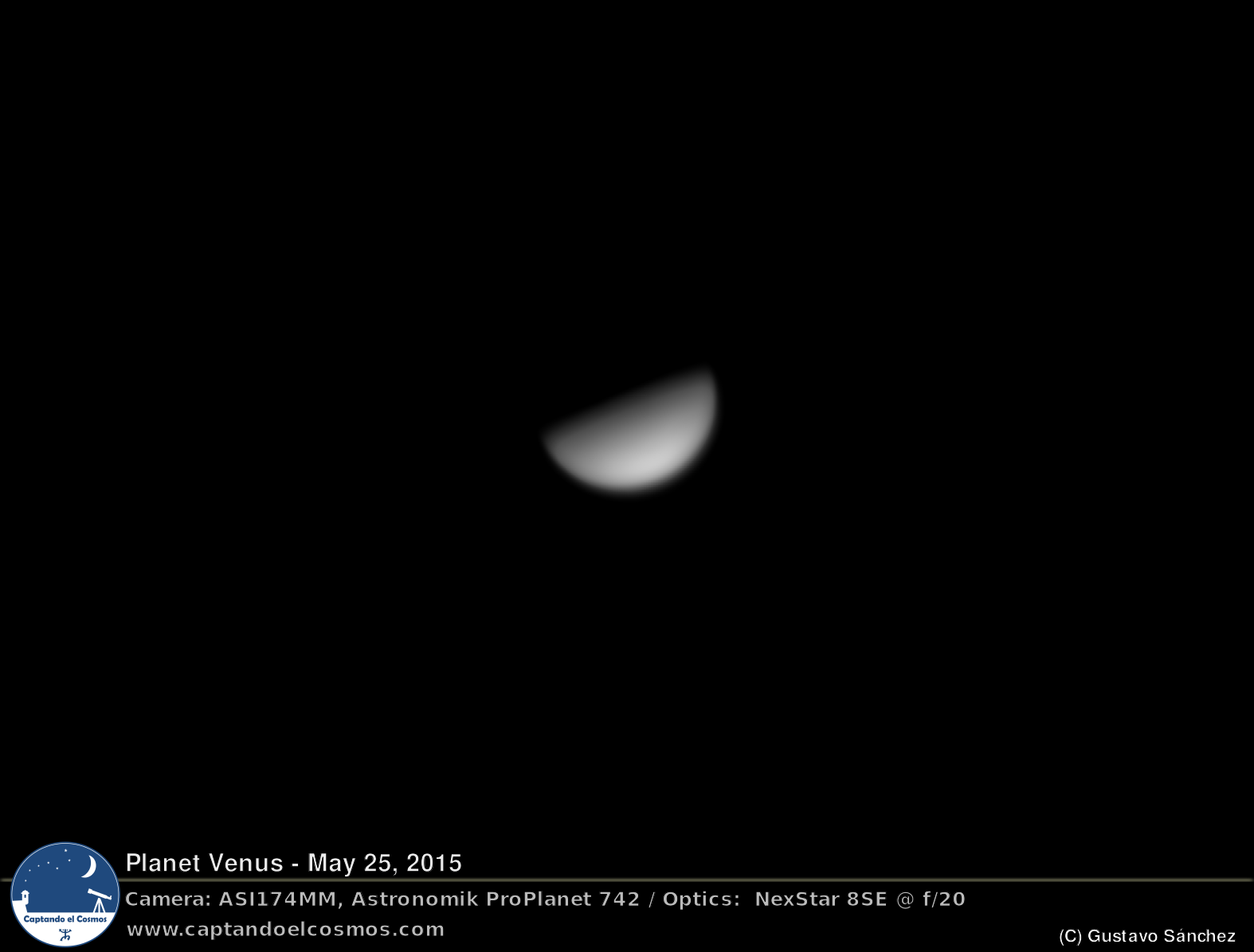 Planeta Venus. Crédito: Gustavo Sánchez/Captando el Cosmos