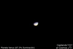 Venus tomado con un telescopio C90 y una Canon 550D. Crédito: Gustavo Sánchez/Captando el Cosmos.